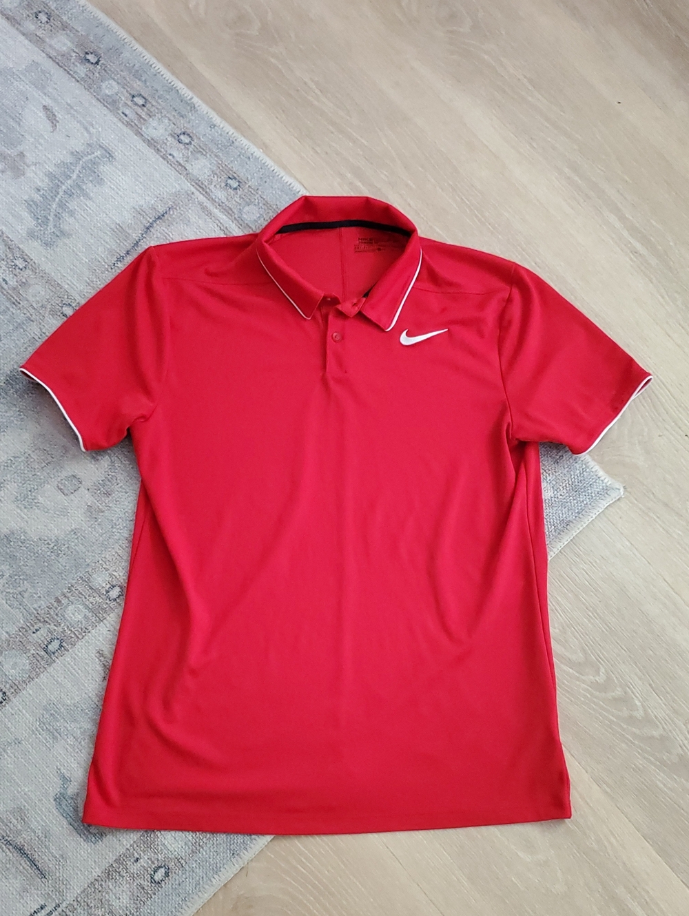 Nike Golf Boys Red Dri Fit Polo Shirt Standard Fit SzM